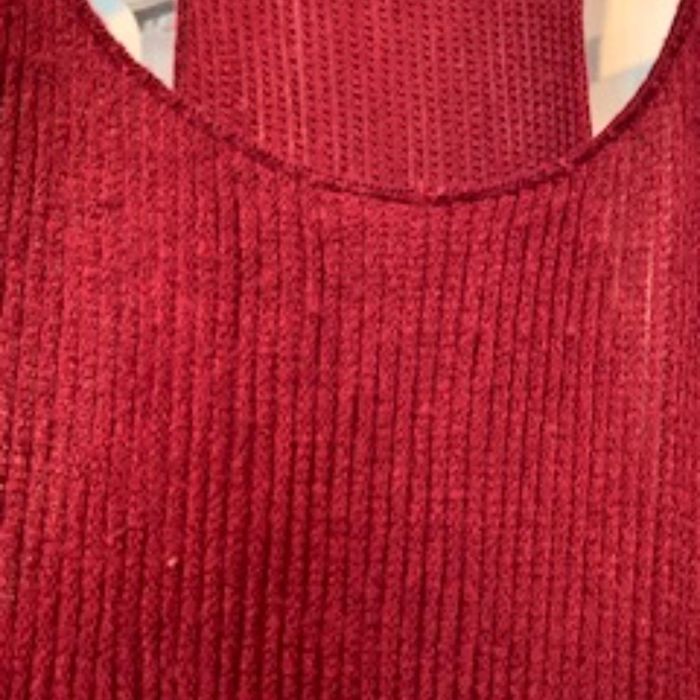 Red Ribbed Racer Back Tank - Picture 3 of 4